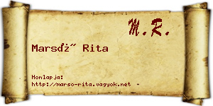 Marsó Rita névjegykártya